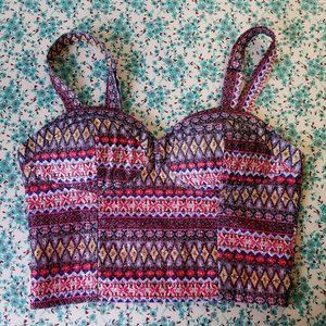 Colorful Fitted Crop Top for Summer! Size M